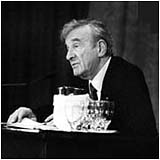 Boston University Professor and Nobel Laureate Elie Wiesel delivering his lecture